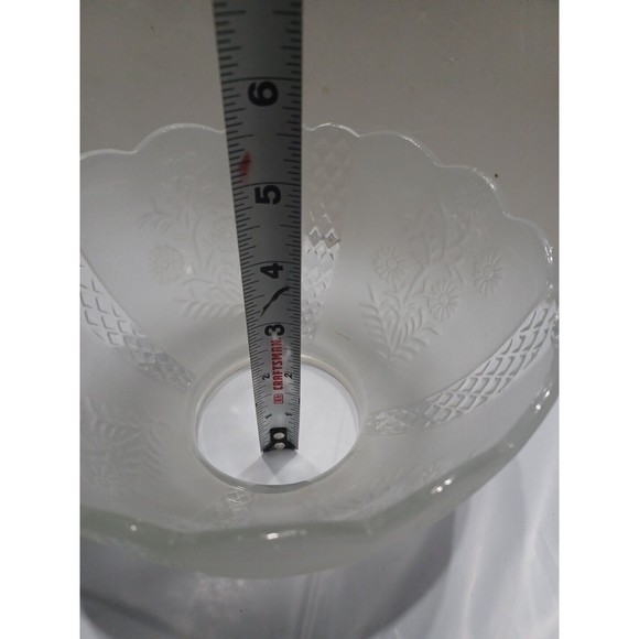 Replacement Vintage Frosted Scalloped Etching Glass Light Lamp Shade 3.5 Open - Picture 11 of 12